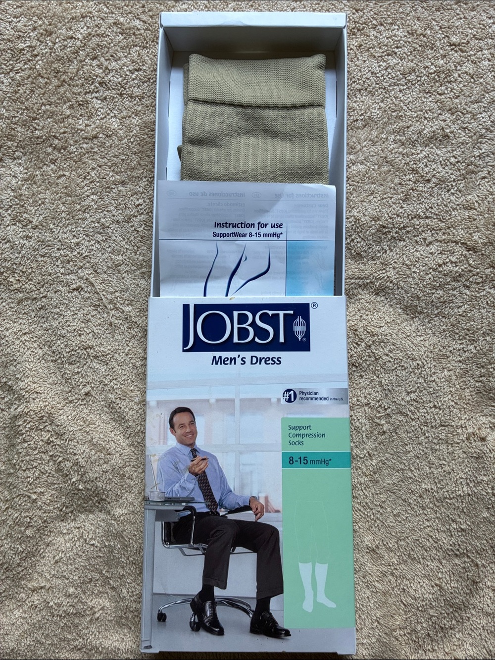 JOBST XL NWT Men's Dress Compression Socks in Beige